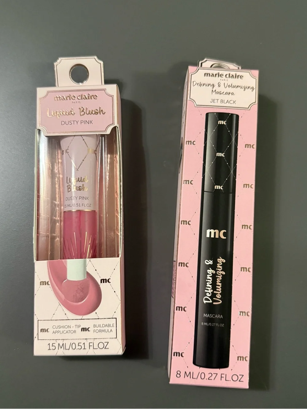 Dusty Pink Liquid Blush & Jet Black Defining Volumizing Mascara Set